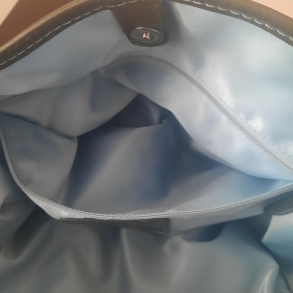 Coach Pewter Patent Leather Signature Logo Kiss Lock Purse Bag - Picture 12 of 16